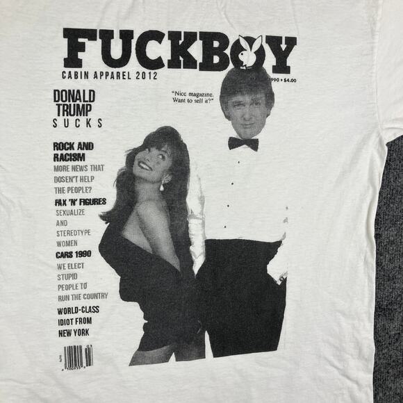 Cabin Apparel T-Shirt Mens Medium White Graphic Tee Satire Parody 2012 Casual - Picture 2 of 7